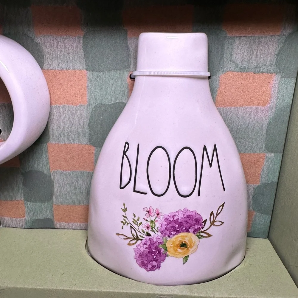 Rae Dunn Bliss & Bloom Floral Mug and Vase Set - White with Pink Purple Floral